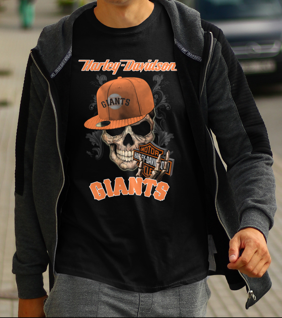 Harley Davidson Giants Skull Cap Motor San Francisco T-Shirt