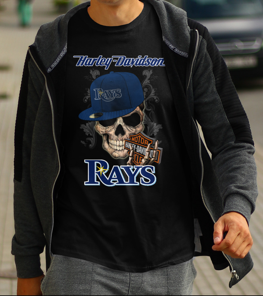 Harley Davidson Skull Rays Tampa Bay T-Shirt