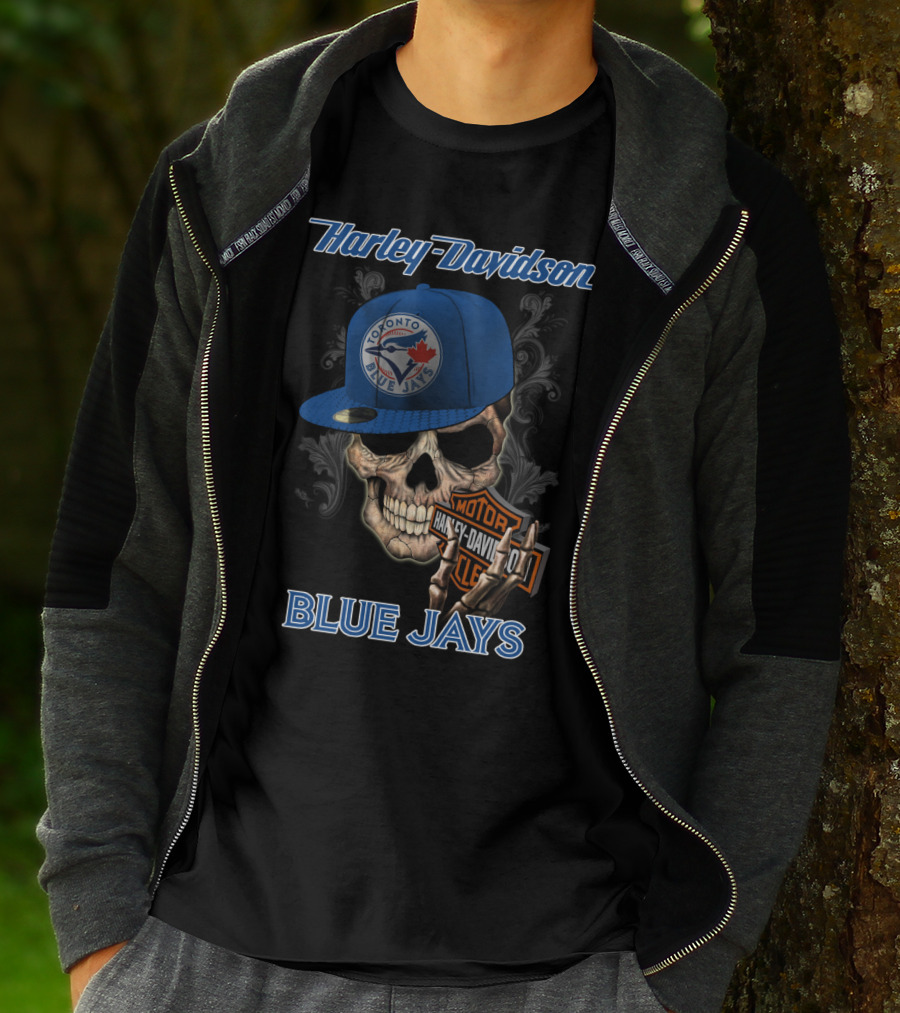Harley Davidson Toronto Blue Jays Skull T-Shirt