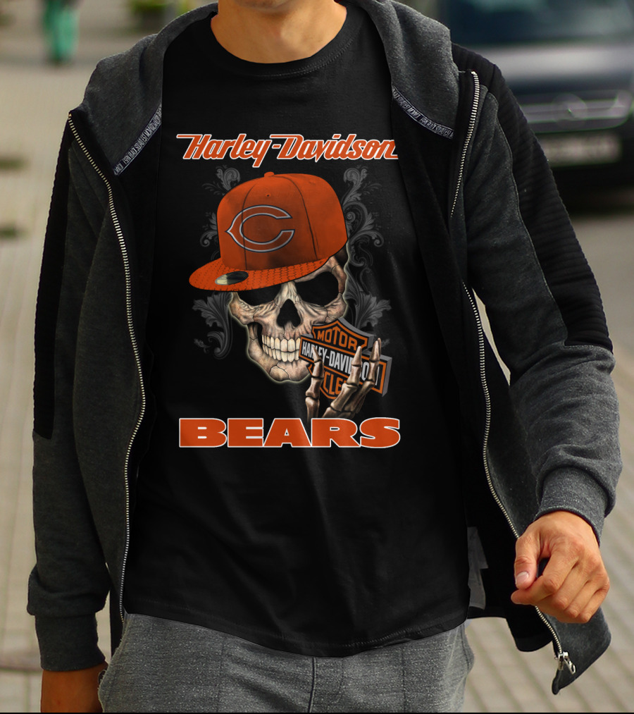 Harley Davidson Chicago Bears Skull T-Shirt