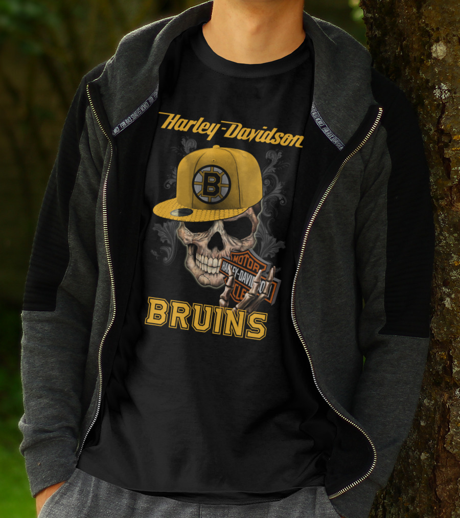 Harley Davidson Skull Boston Bruins T-Shirt