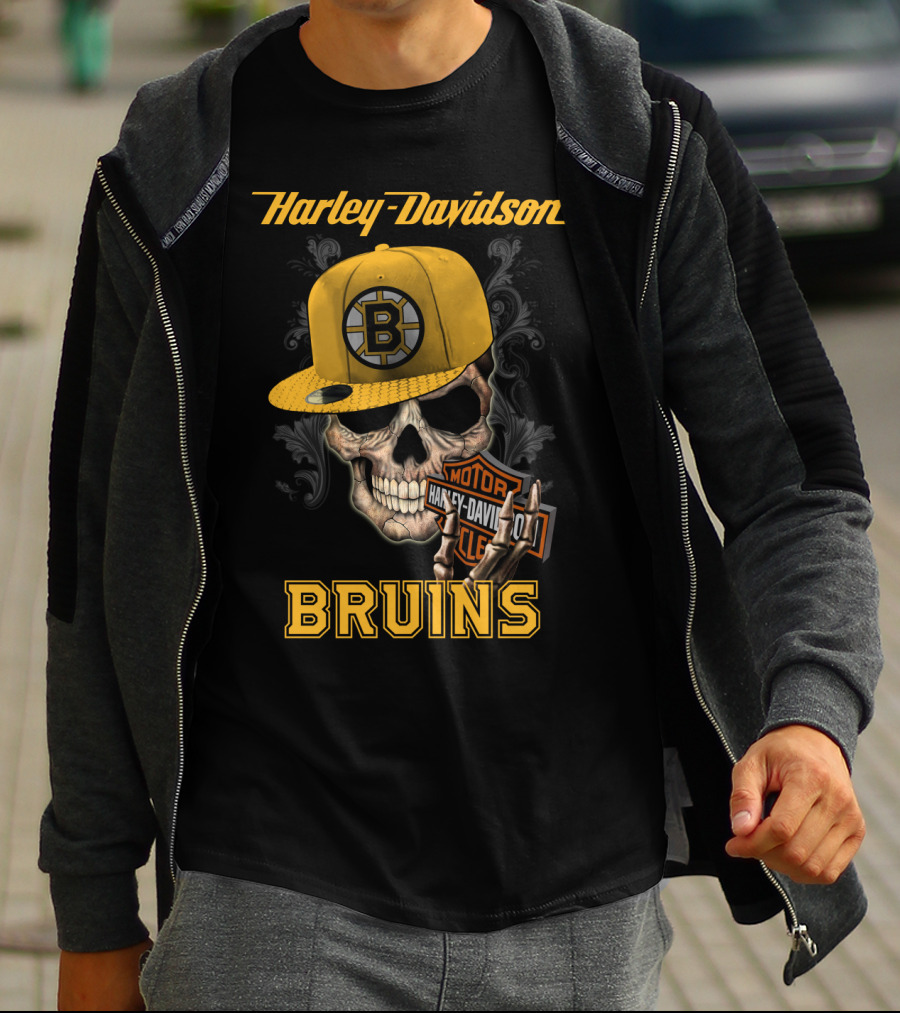 Harley Davidson Skull Boston Bruins T-Shirt