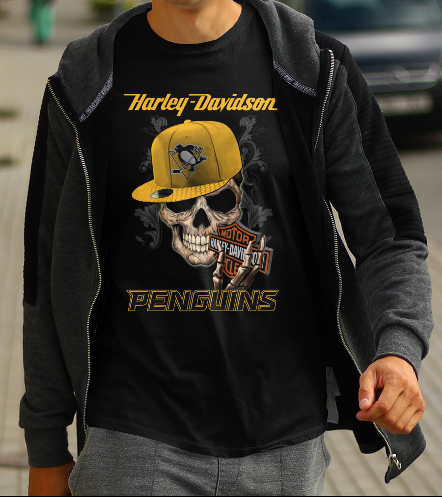 Harley Davidson Pittsburgh Penguins Skull Nhl1 T-Shirt