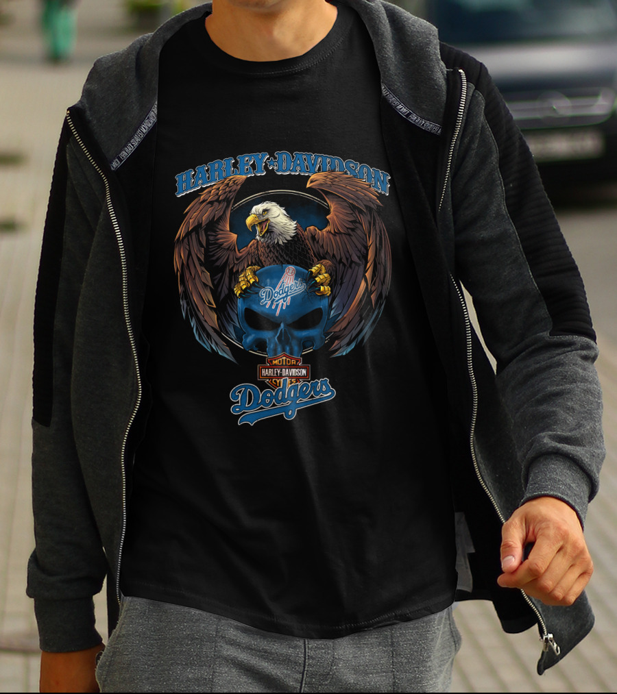 Harley Davidson Motor Los Angeles Dodgers Eagle T-Shirt