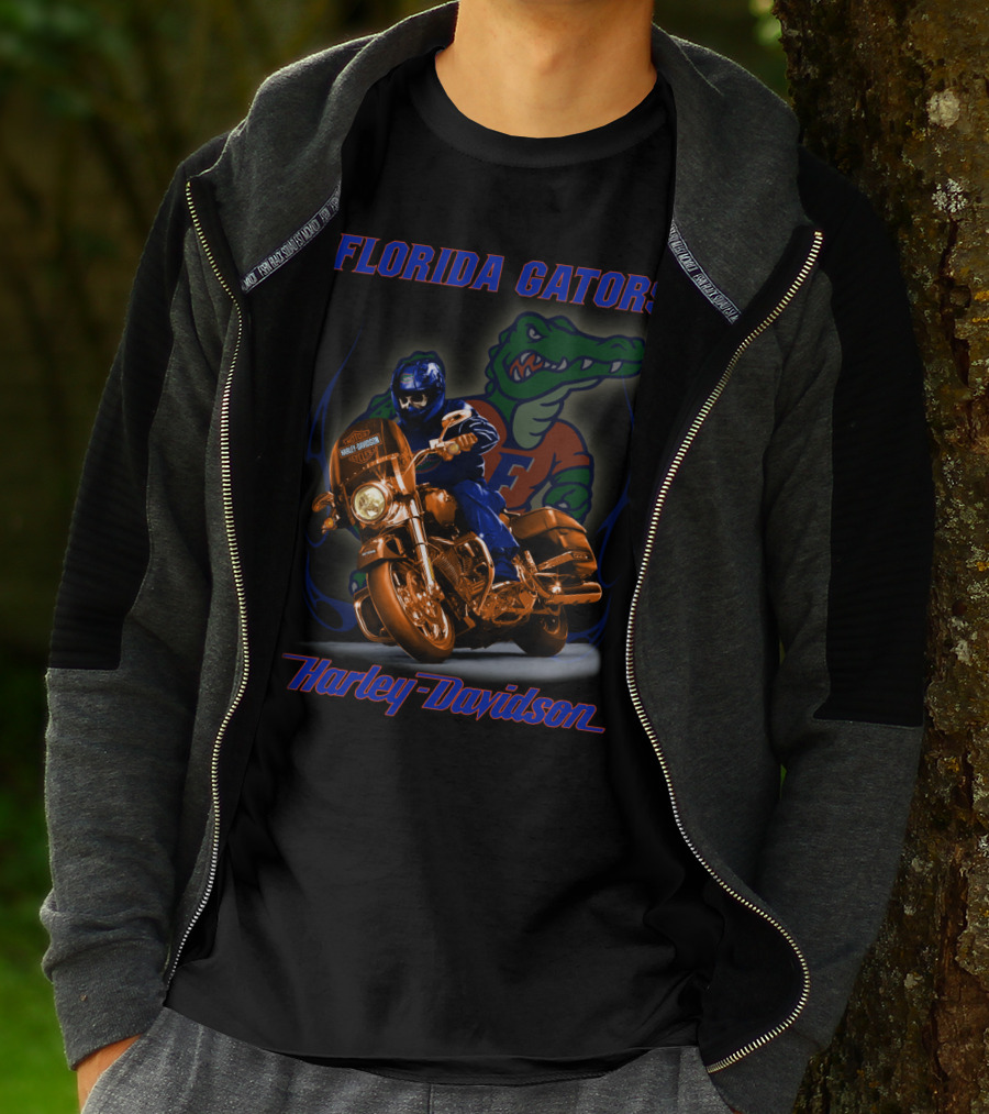 Florida Gators Harley Davidson Motorbike Rider T-Shirt