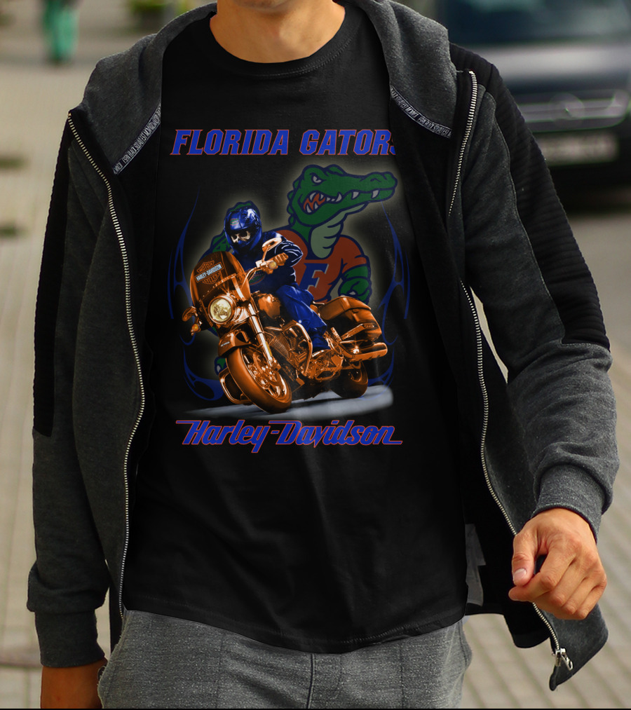 Florida Gators Harley Davidson Motorbike Rider T-Shirt