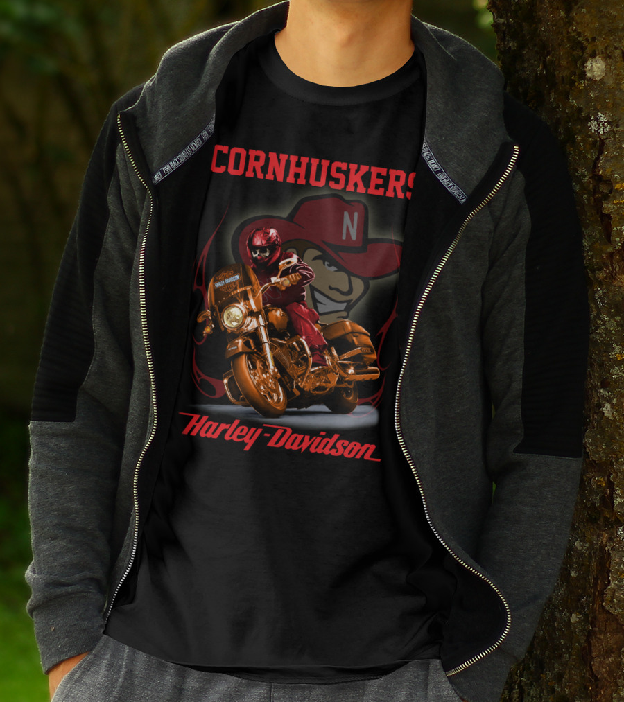 Cornhuskers Harley Davidson Nebraska Cornhuskers Rider T-Shirt