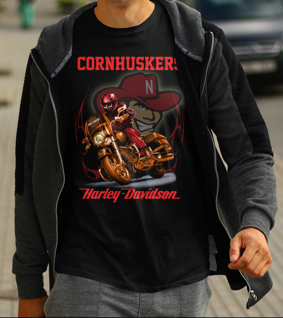 Cornhuskers Harley Davidson Nebraska Cornhuskers Rider T-Shirt