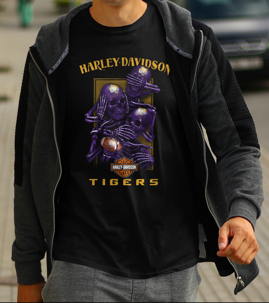 Harley Davidson Lsu Tigers Motorcycles T-Shirt