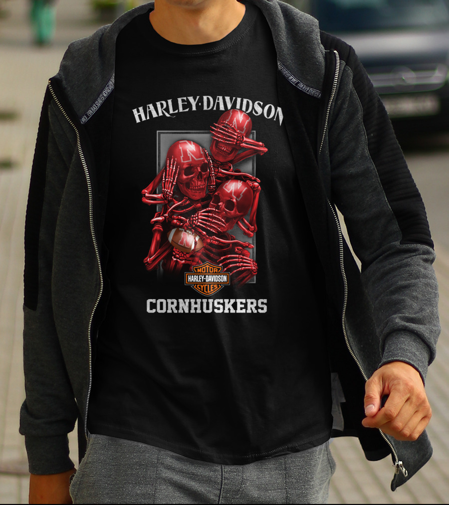 Harley Davidson Motor Cycles Cornhuskers T-Shirt