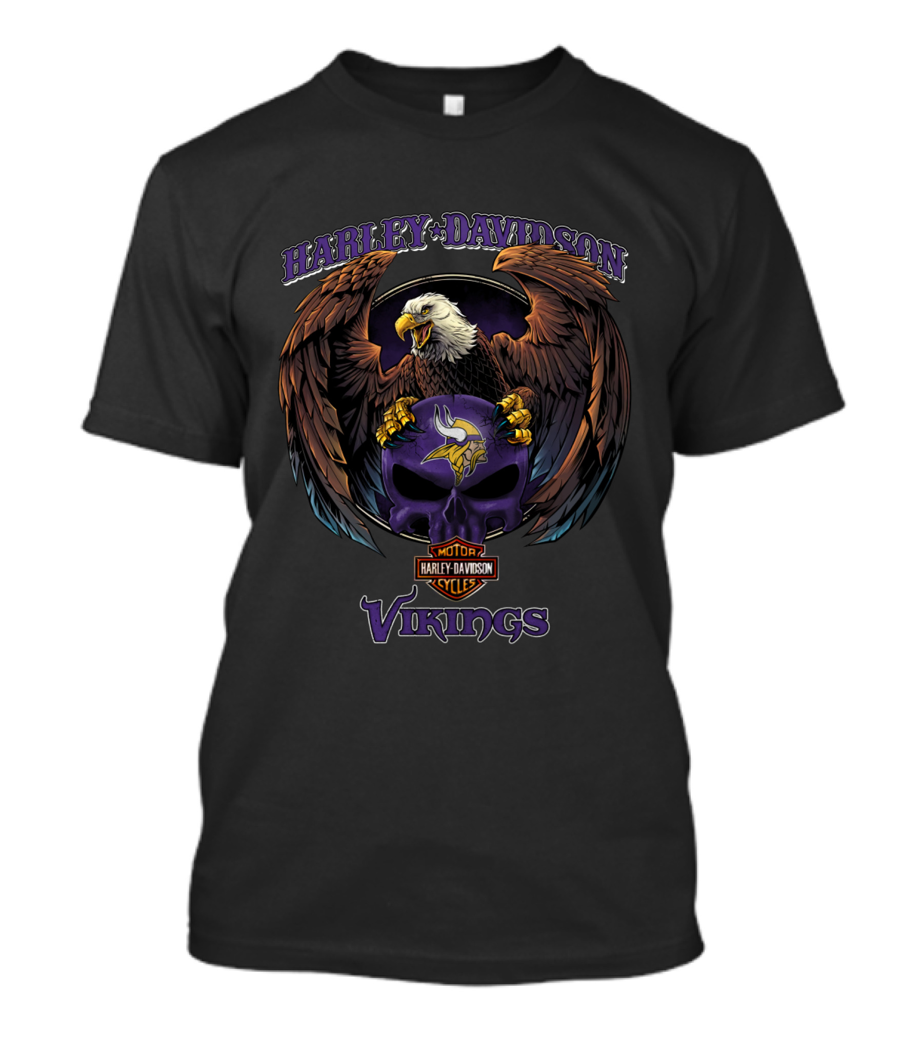 Harley Davidson Motor Cycles Minnesota Vikings T-Shirt