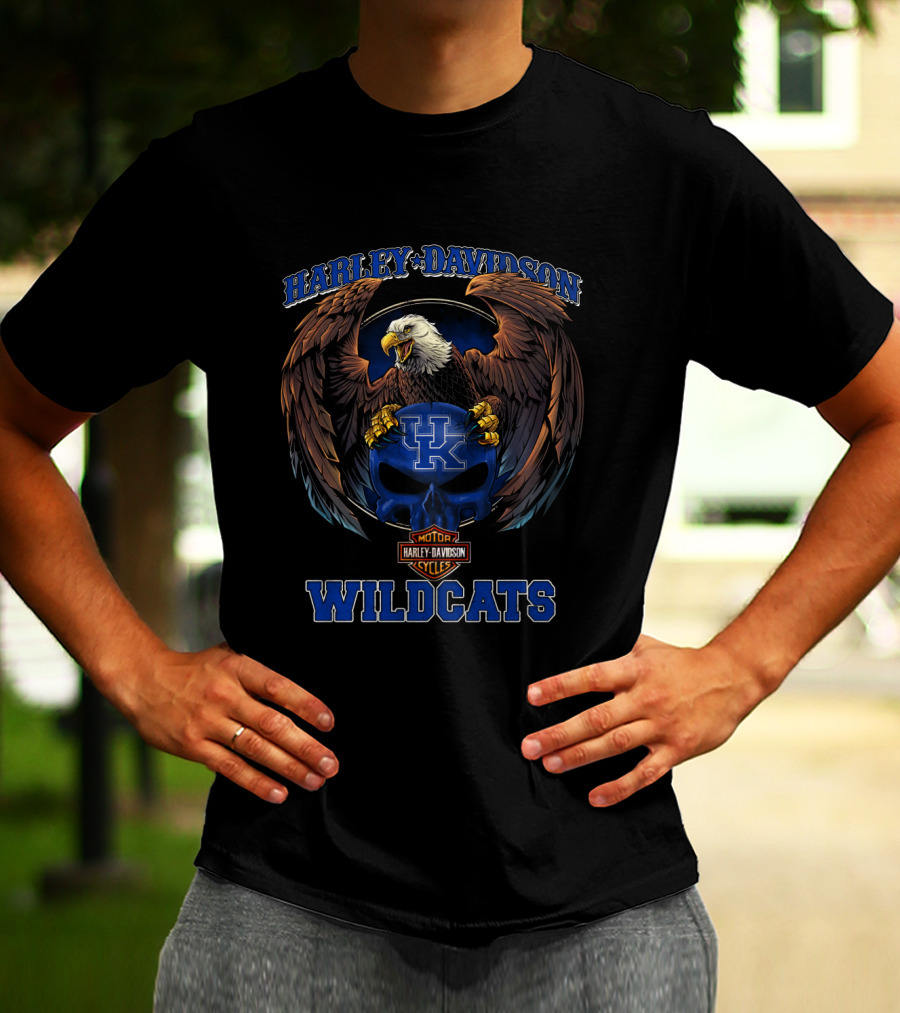 Harley Davidson Motorcycles Kentucky Wildcats Eagle T-Shirt