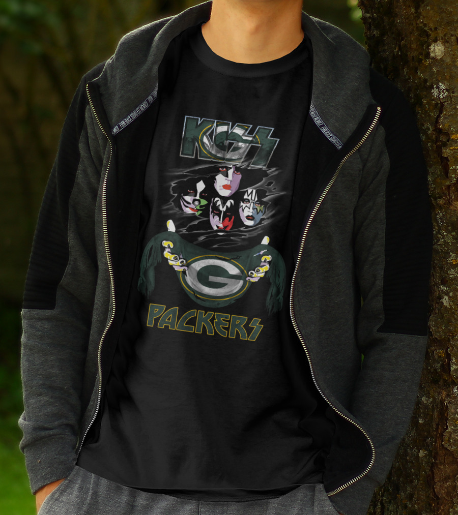 KISS Green Bay Packers Football Collaboration T-Shirt