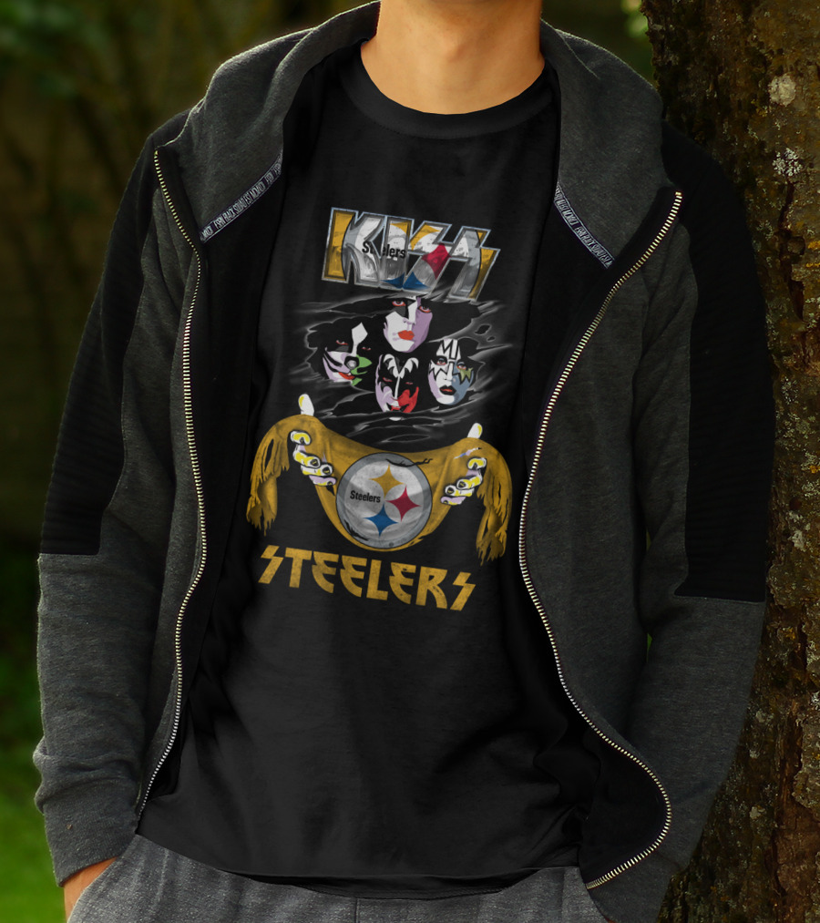Kiss Steelers Pittsburgh Nfl Champs Fusion Band Tribute T-Shirt