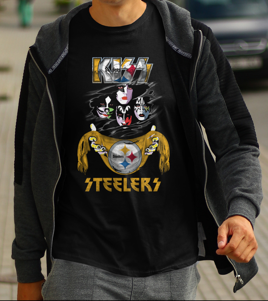 Kiss Steelers Pittsburgh Nfl Champs Fusion Band Tribute T-Shirt
