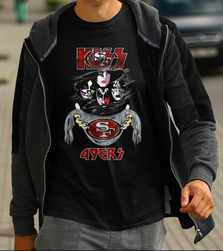 KISS San Francisco 49ers NFL Logo Fusion T-Shirt
