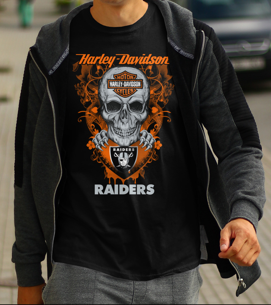 Harley Davidson Raiders Skull T-Shirt