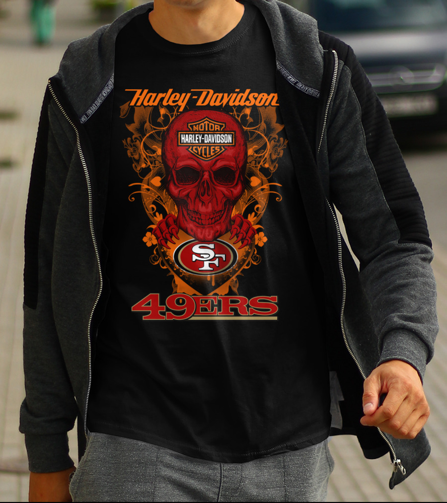 Harley Davidson San Francisco 49ers Skull T-Shirt