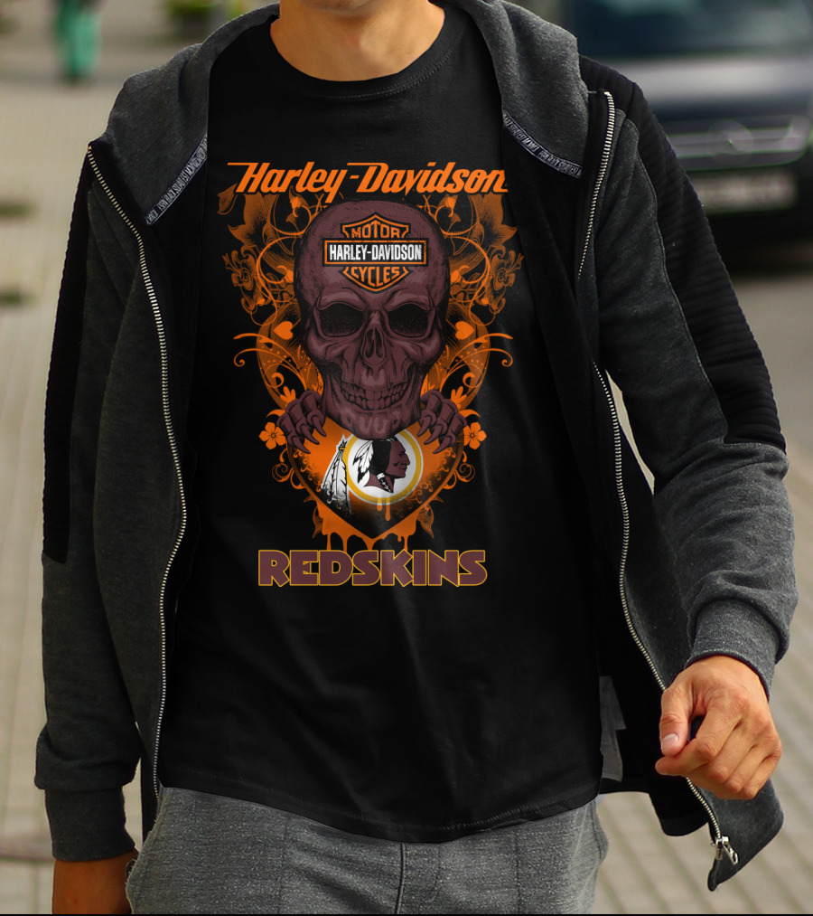 Harley Davidson Redskins Skull T-Shirt