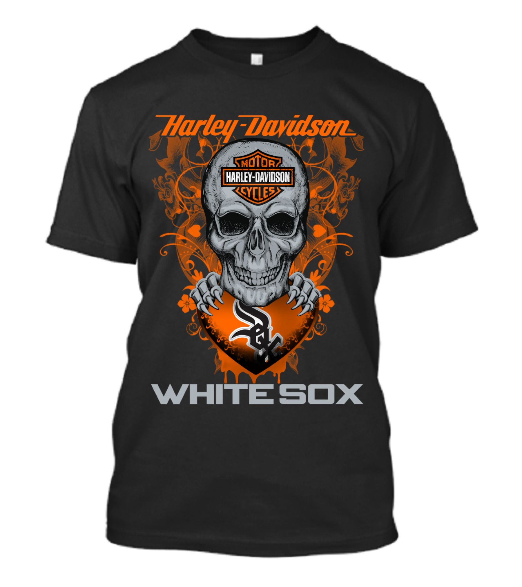Harley Davidson Motorcycles White Sox Skull T-Shirt