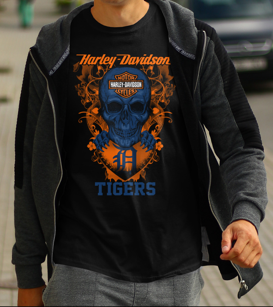 Harley Davidson Motor Cycles Detroit Tigers T-Shirt