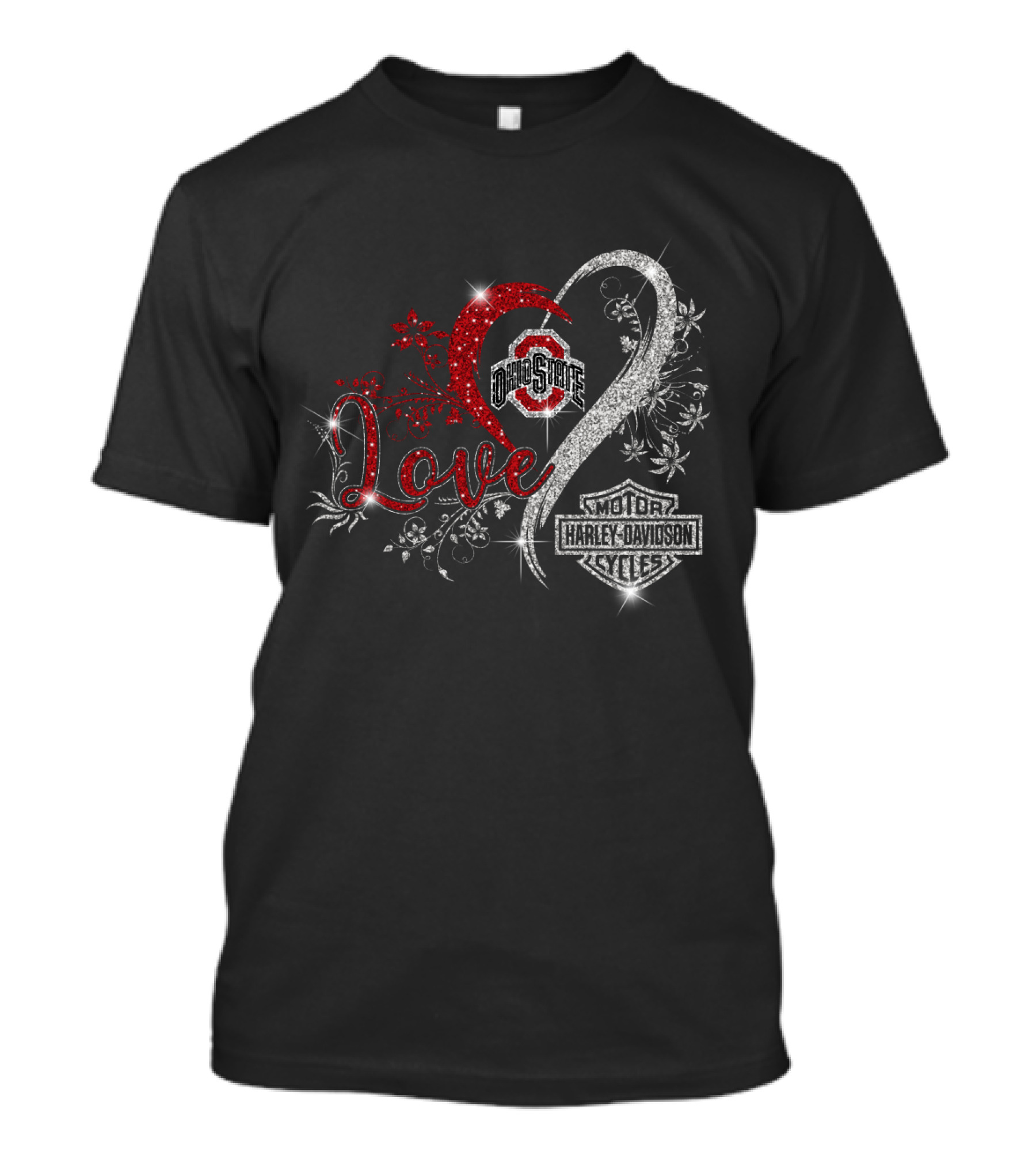 Love Ohio State Buckeyes Harley Davidson Cycles T-Shirt