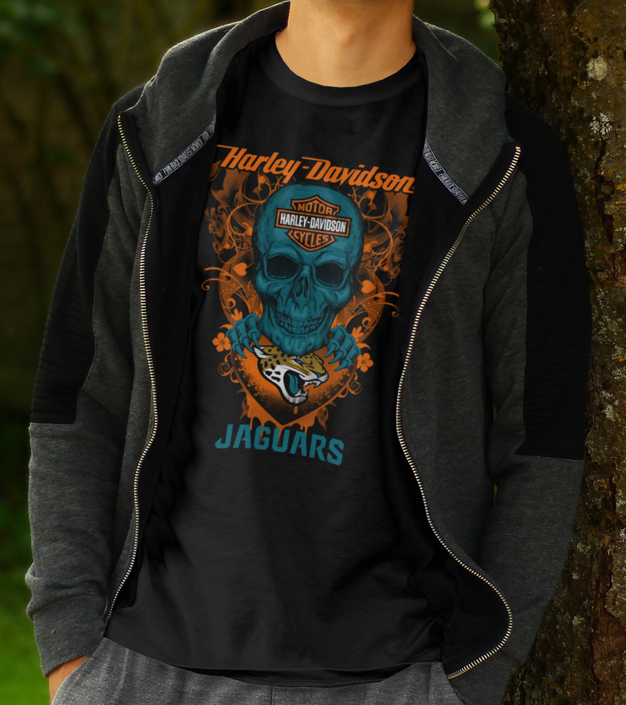 Harley Davidson Skull Jacksonville Jaguars T-Shirt
