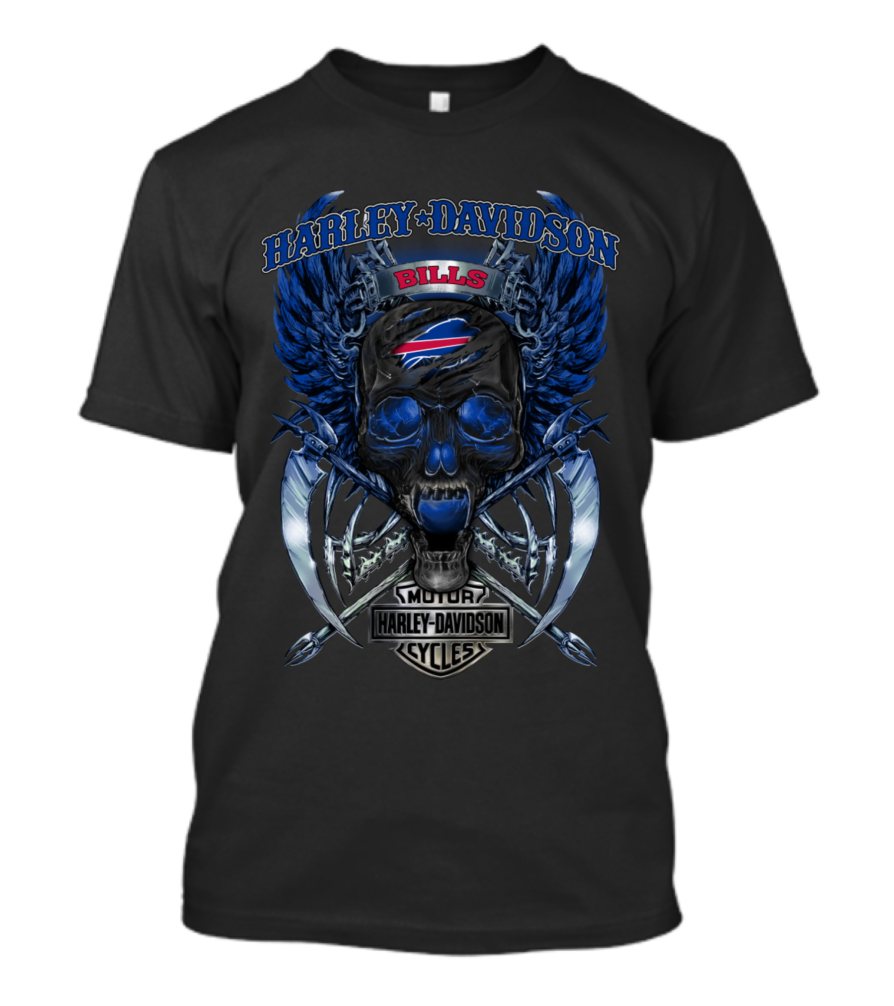 Harley Davidson Bills Motor Cycles V18Hl Nice Buffalo Bills T-Shirt