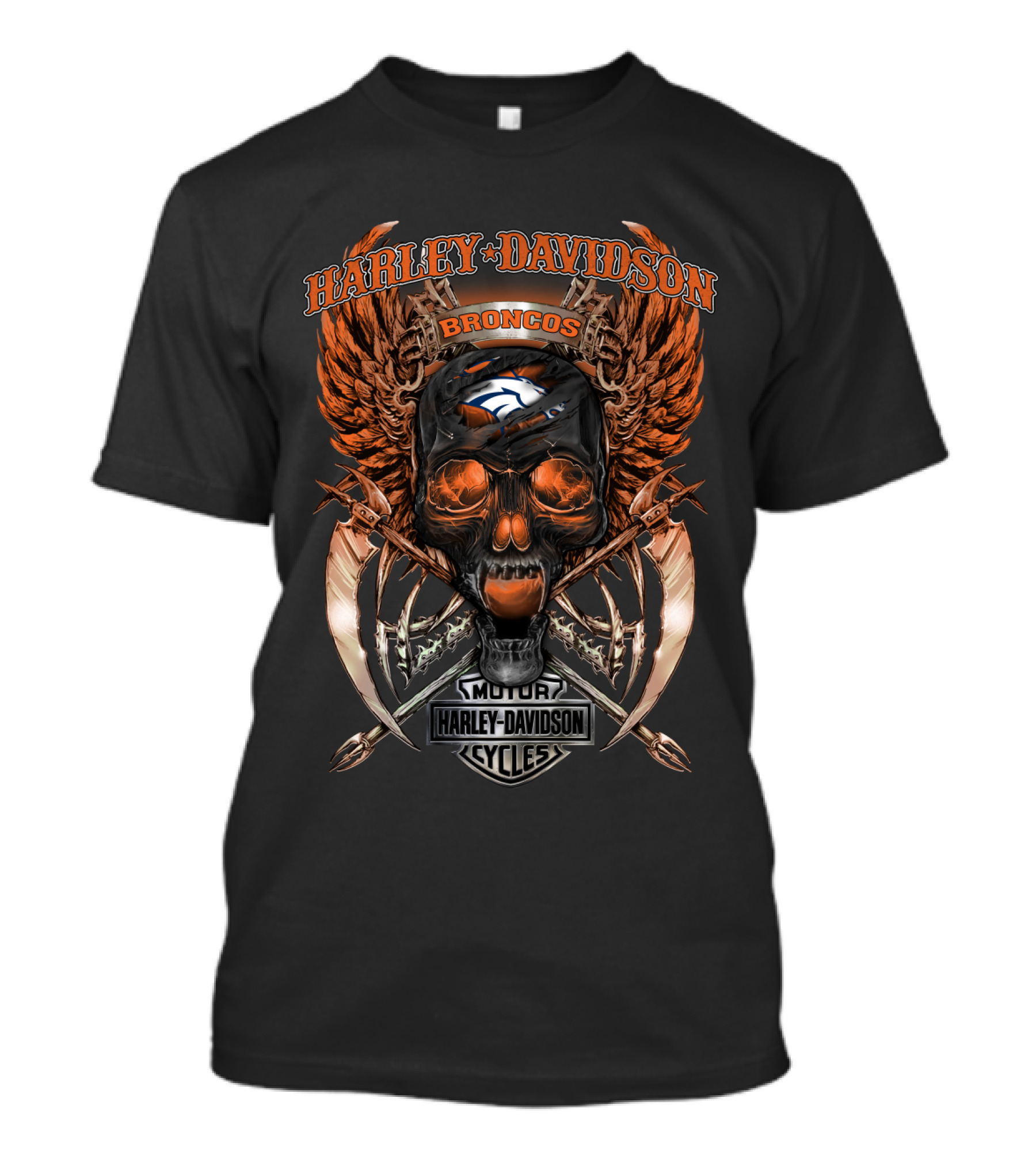 Harley Davidson Broncos Denver Motor Cycles V18Hl T-Shirt