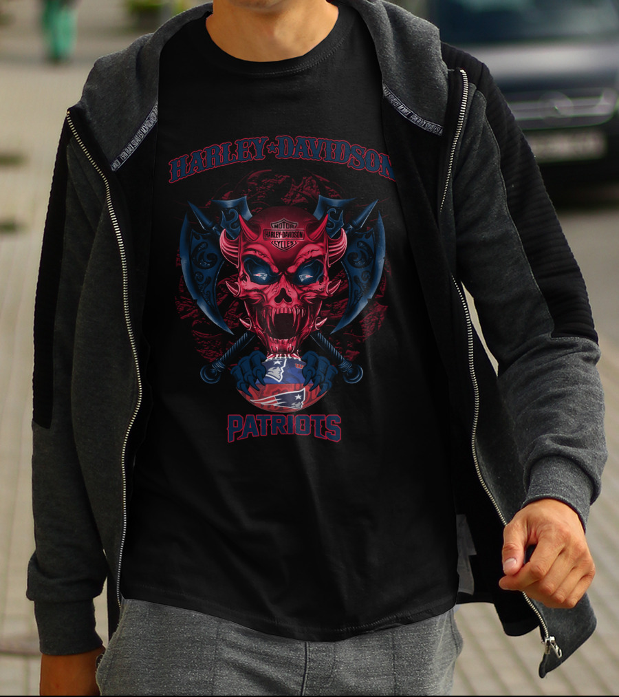 Harley Davidson Motor Cycles Patriots New England Hl0317 T-Shirt