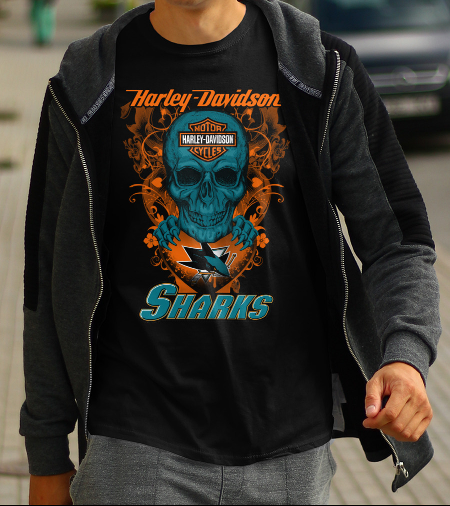 Harley Davidson Motorcycles San Jose Sharks Nhl T-Shirt