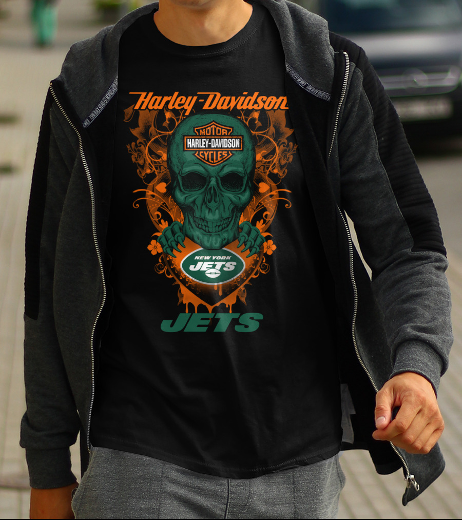 Harley Davidson Motor Cycles New York Jets Jets T-Shirt