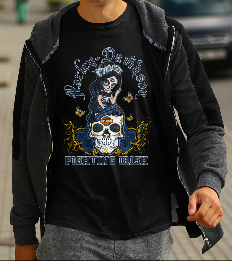 Harley Davidson Fighting Irish Hl Girl Notre Dame T-Shirt