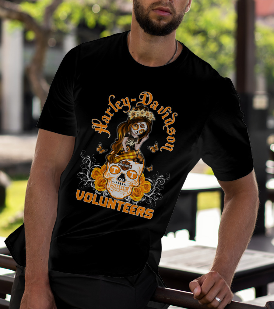 Harley Davidson Volunteers Tennessee Butterfly Skull Girl T-Shirt