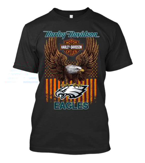 Harley Davidson Motor Cycles Nfl Philadelphia Eagles T-Shirt