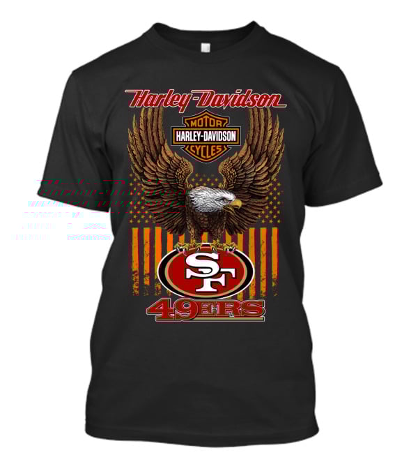 Harley Davidson San Francisco 49ers Nfl Eagle Logo Fusion T-Shirt