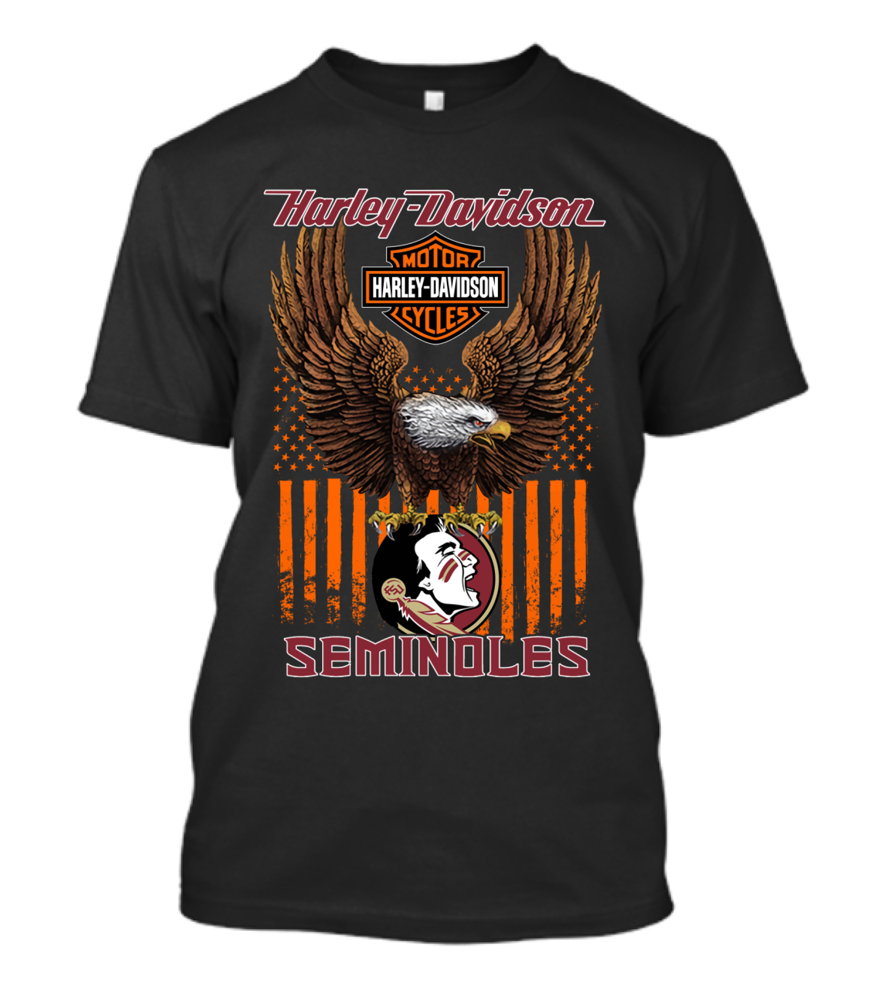 Harley Davidson Motor Cycles Eagle Seminoles Florida State T-Shirt