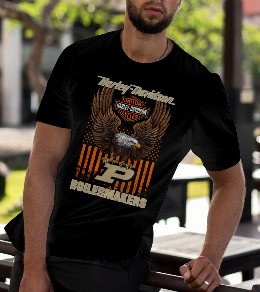 Harley Davidson Motor Cycles Purdue Boilermakers Eagle P T-Shirt