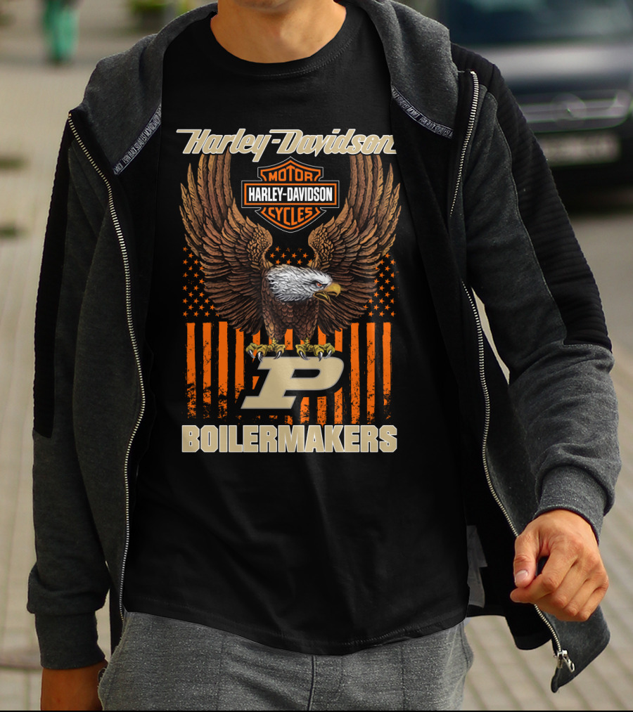 Harley Davidson Motor Cycles Purdue Boilermakers Eagle P T-Shirt