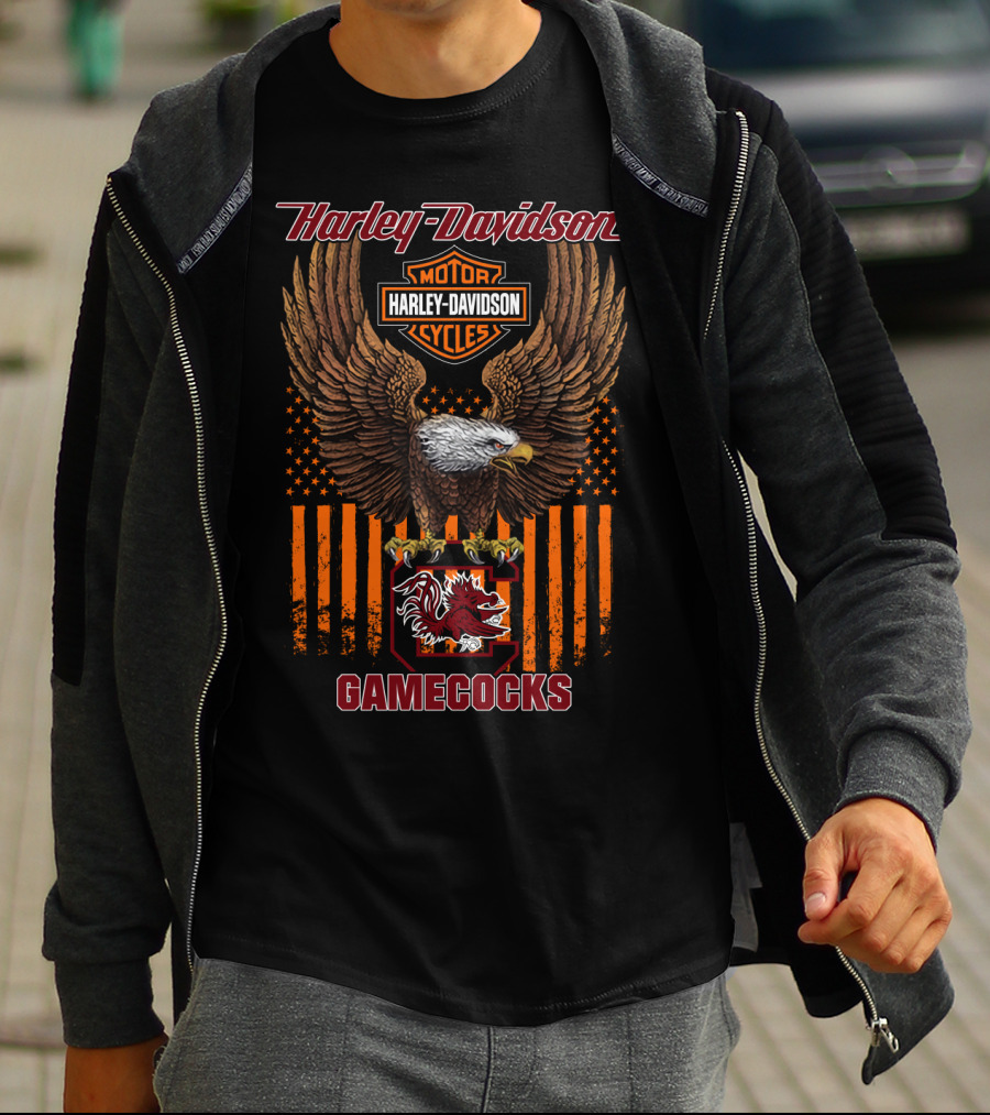 Harley Davidson Motorcycles Eagle South Carolina Gamecocks T-Shirt