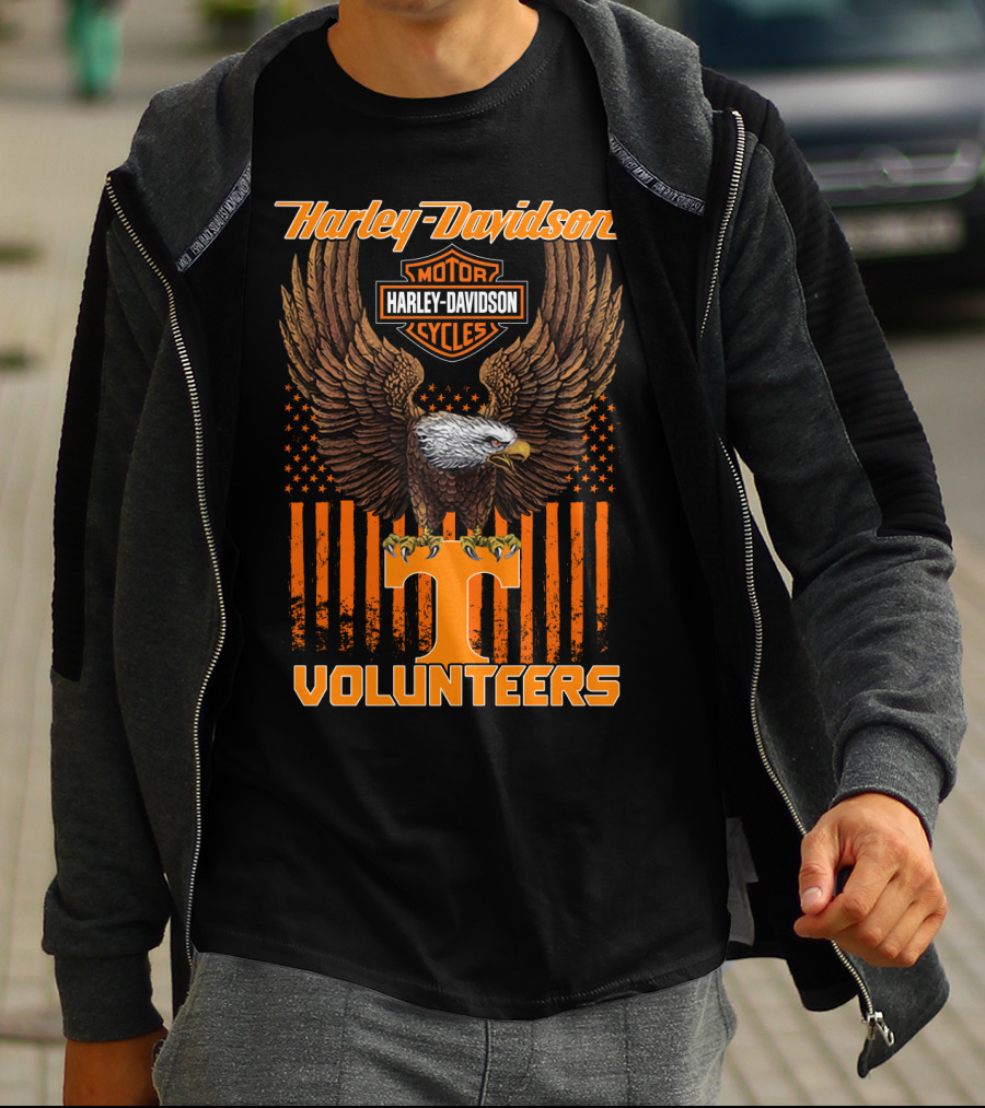 Harley Davidson Motor Cycles Tennessee Volunteers Eagle T-Shirt