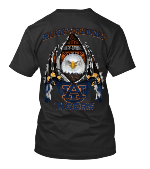 Harley Davidson Auburn Tigers Eagle Motorcycles T-Shirt