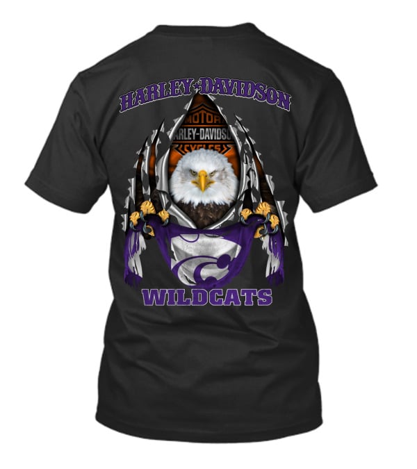 Kansas State Wildcats Harley Davidson Bald Eagle T-Shirt