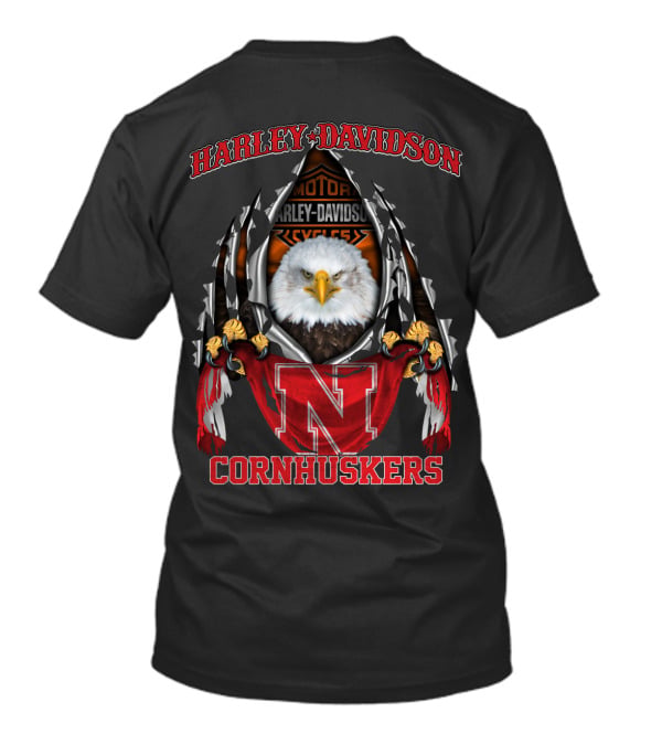 Harley Davidson Nebraska Cornhuskers Eagle Motorcycles T-Shirt