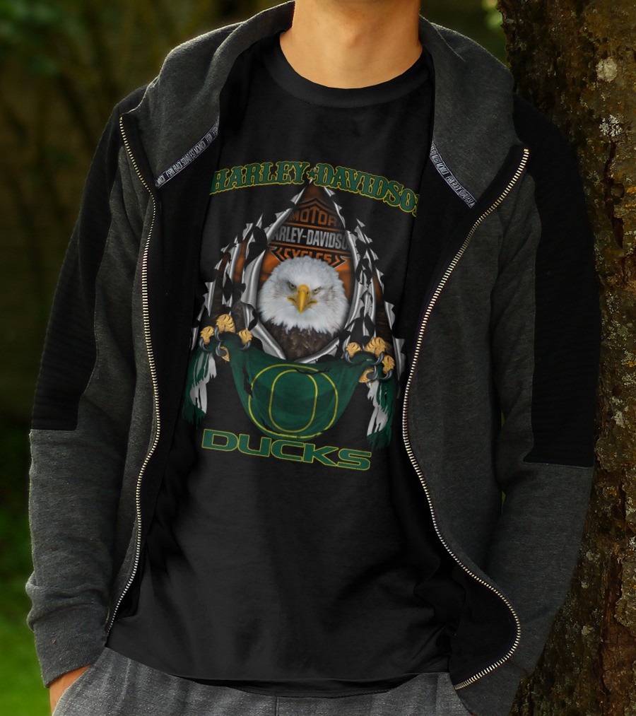 Harley Davidson Motorcycles Oregon Ducks Eagles T-Shirt