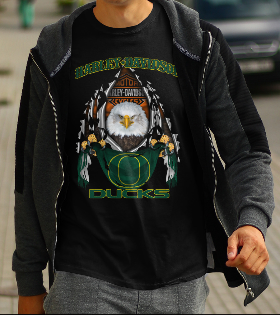 Harley Davidson Motorcycles Oregon Ducks Eagles T-Shirt