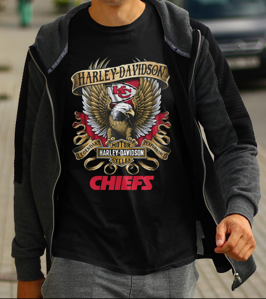 Kansas City Chiefs Harley Davidson Motor Cycles Legendary Performance T-Shirt