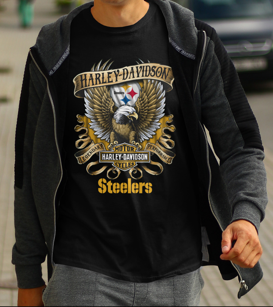 Harley Davidson Legendary Motor Cycles Steelers T-Shirt