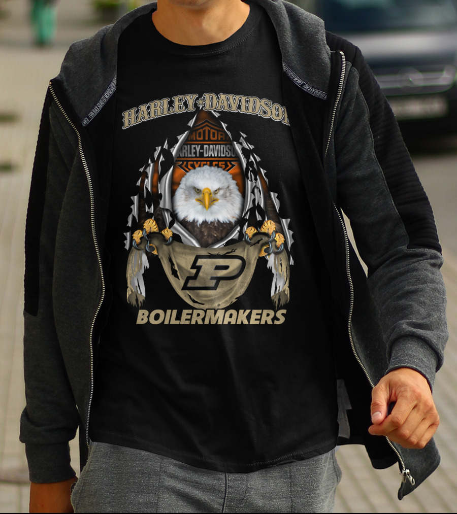 Harley Davidson Boilermakers Purdue P Eagle T-Shirt