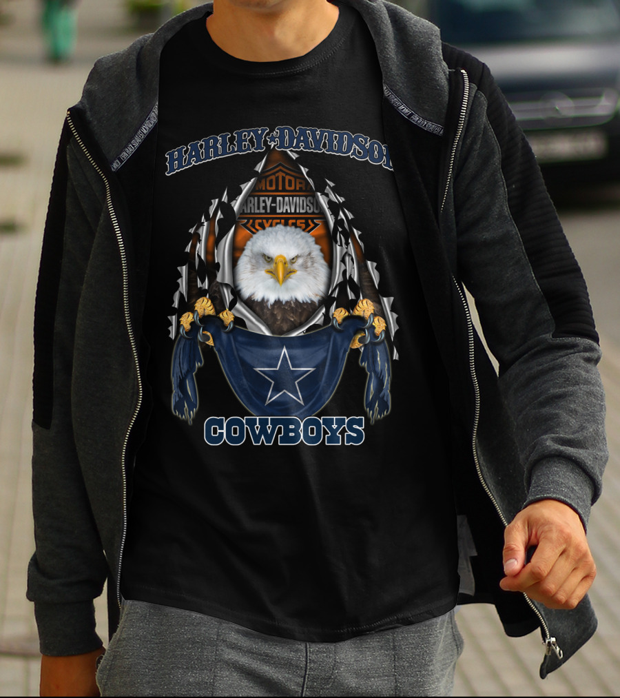 Harley Davidson Dallas Cowboys Eagle Nfl 84 T-Shirt